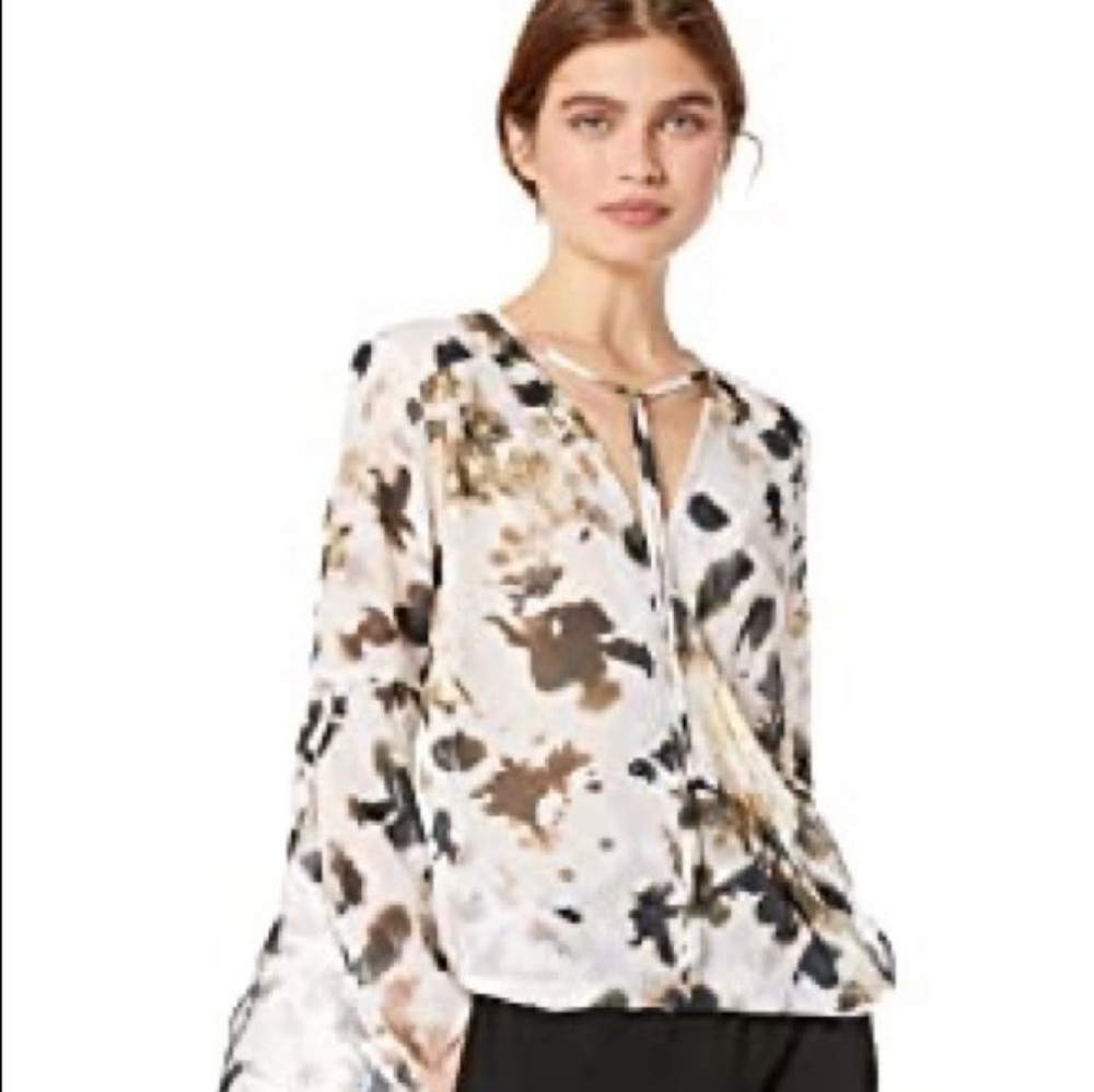 kenneth cole blouse faux wrap